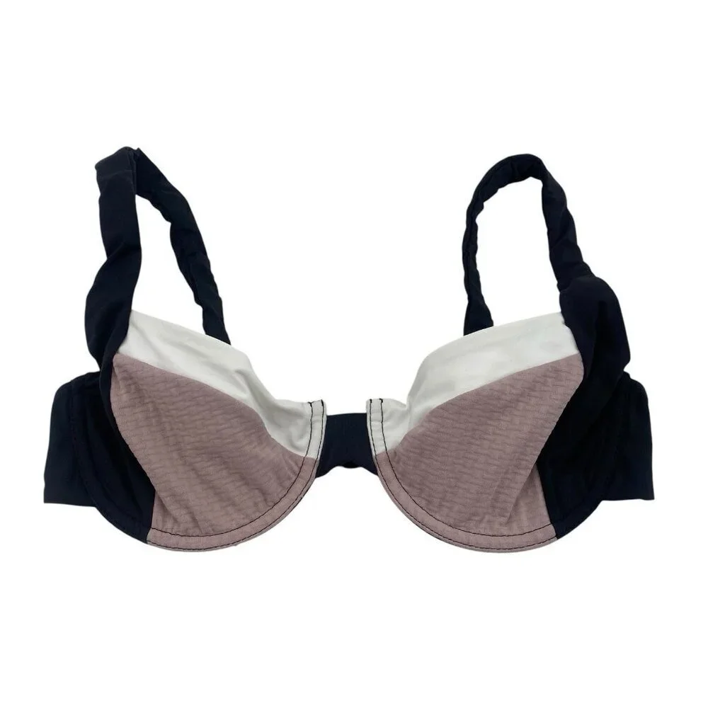 Tavik Size M Sawyer Colorblock Black Clay Underwire Bikini Top L79338